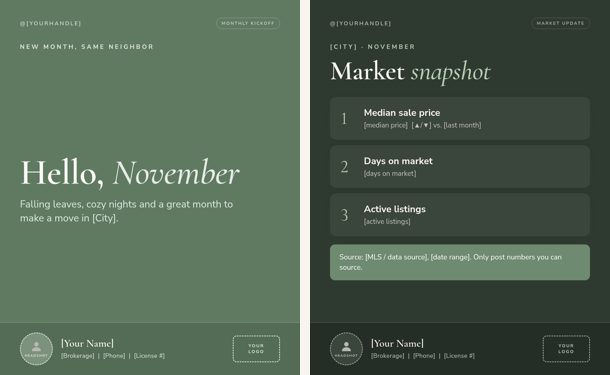 Sage & Cream palette sample graphics